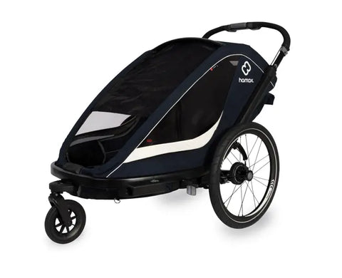 Hamax Breeze Bike Trailer (2-seat, Navy/Cream) 2026 — Navy/Cream (view 2)