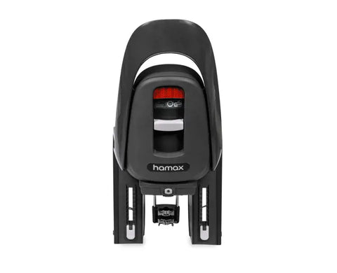 Hamax Caress Frame-Mounted Bike Seat — Dark grey/Red (detail)