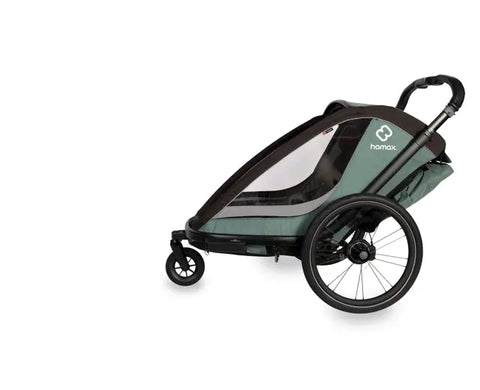 Hamax Cocoon Bike Trailer (2-seat, Green/Grey) 2026 — Green/Grey