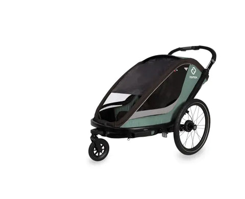 Hamax Cocoon Bike Trailer (2-seat, Green/Grey) 2026 — Green/Grey (view 2)