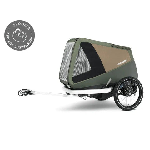 Croozer - Croozer Enna Dog Bike Trailer - Medium - Dogs up to 35kg - Moss Green - Hitch A Bike - 121005222