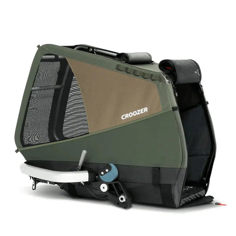 Croozer - Croozer Enna Dog Bike Trailer - Medium - Dogs up to 35kg - Moss Green - Hitch A Bike - 121005222