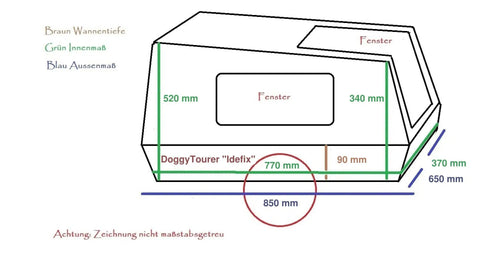 Doggy Tourer - Doggy Tourer - Dog Bike Trailer - Idefix - Small - 2 Colour Variants - Hitch A Bike - KD-110000