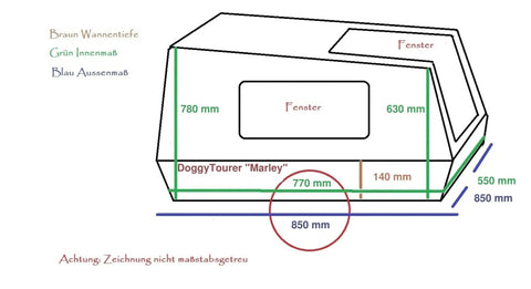 Doggy Tourer - Doggy Tourer - Dog Bike Trailer - Marley - Large - 6 Colour Variants - Hitch A Bike - KD-121000-S-1