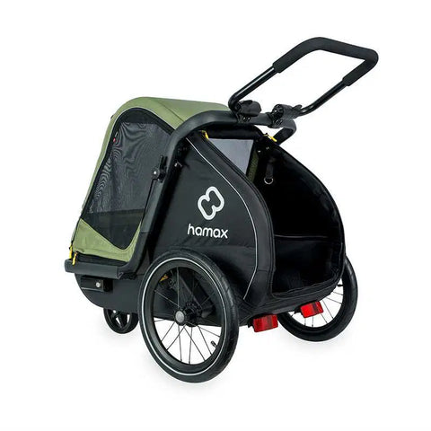 Hamax - Hamax Pluto Dog Pram & Dog Bike Trailer - Medium - Green - Hitch A Bike - HAM400501