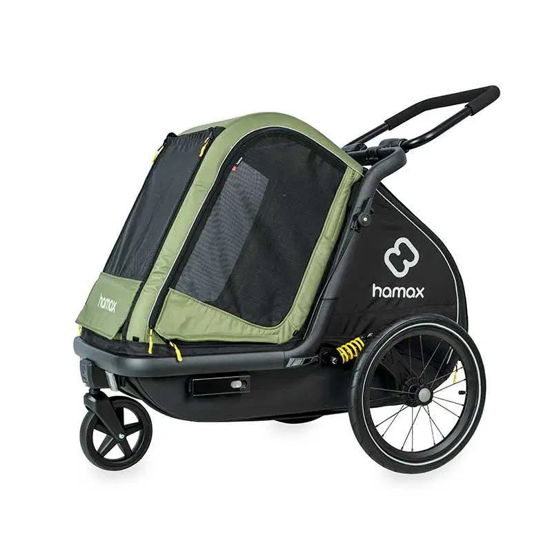Hamax - Hamax Pluto Dog Pram & Dog Bike Trailer - Medium - Green - Hitch A Bike - HAM400501