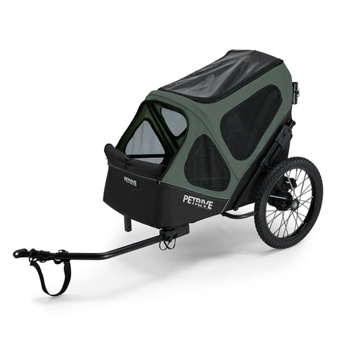 Hitch A Bike - Petrive GGBike | Dog Bike Trailer | 2-in-1 Stroller Combo | Forest Green - Hitch A Bike - GGBIKE-2IN1-FG