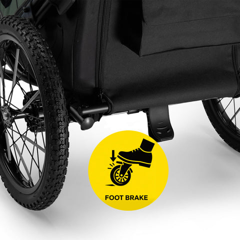 Hitch A Bike - Petrive GGBike | Dog Bike Trailer | 2-in-1 Stroller Combo | Forest Green - Hitch A Bike - GGBIKE-2IN1-FG