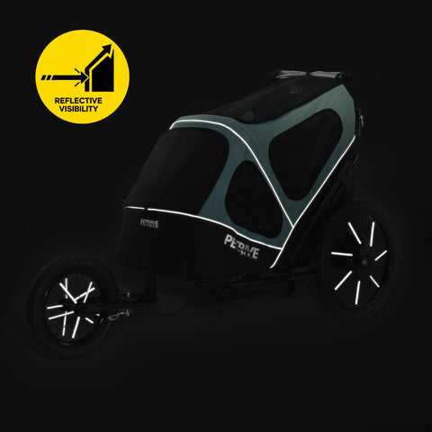 Hitch A Bike - Petrive GGBike | Dog Bike Trailer | 2-in-1 Stroller Combo | Turquoise - Hitch A Bike - GGBIKE-2IN1-T