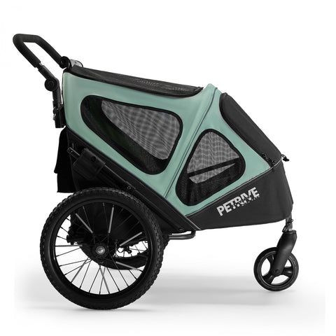Hitch A Bike - Petrive GGBike | Dog Bike Trailer | 2-in-1 Stroller Combo | Turquoise - Hitch A Bike - GGBIKE-2IN1-T