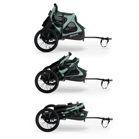 Hitch A Bike - Petrive GGBike | Dog Bike Trailer | 4-in-1 Jogger Stroller Kennel Combo | Turquoise - Hitch A Bike - GGBIKE-4in1-T
