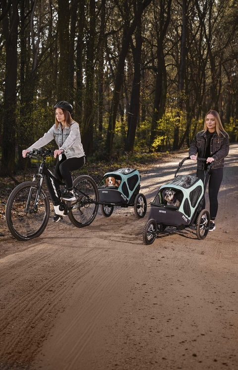 Hitch A Bike - Petrive GGBike | Dog Bike Trailer | 4-in-1 Jogger Stroller Kennel Combo | Turquoise - Hitch A Bike - GGBIKE-4in1-T