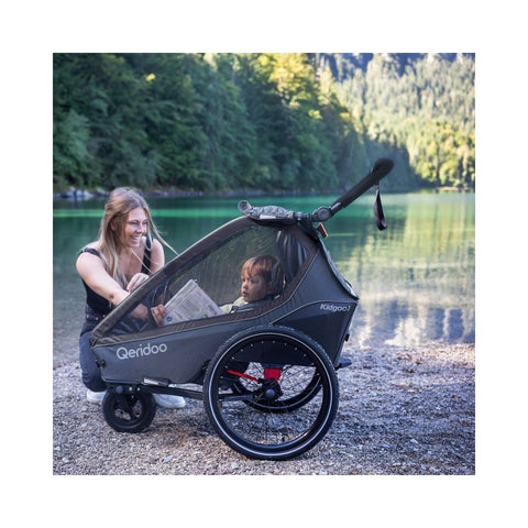 Qeridoo Kidgoo 1 | Forest Green | Child Bike Trailer — image 14