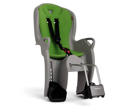 Hamax Kiss Frame-Mounted Bike Seat — Medium Grey/Green