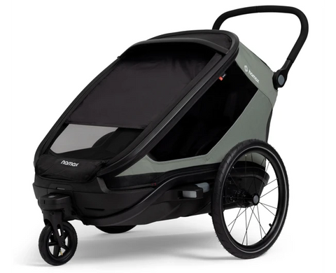 Hamax Outback Next Bike Trailer (2-seat) 2026 — Dusty green (view 6)
