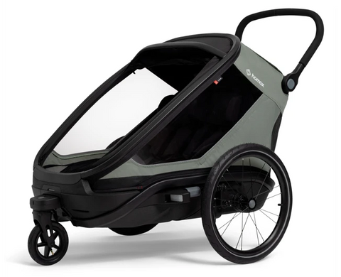 Hamax Outback Next Bike Trailer (2-seat) 2026 — Dusty green (view 3)