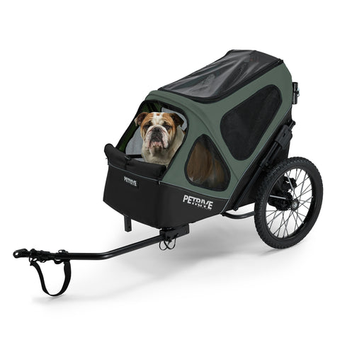 Petrive GGBike | Dog Bike Trailer | 2-in-1 Stroller Combo | Forest Green