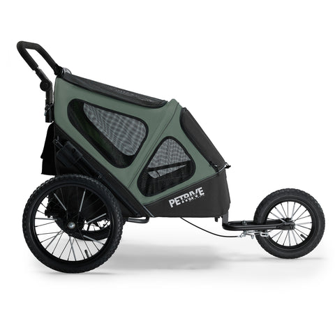 Petrive GGBike | Dog Bike Trailer | 4-in-1 Jogger Stroller Kennel Combo | Forest Green