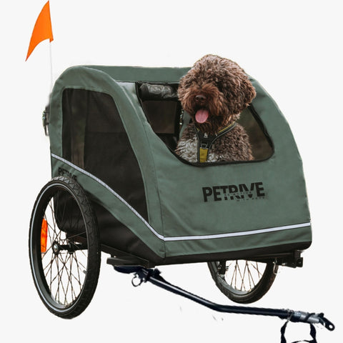 Petrive - Petrive Active ONE | Dog Bike Trailer | 2-in-1 Stroller Combo | Forest Green - Hitch A Bike - PTTRACTIVDGRSET1