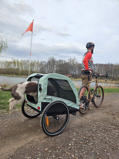 Petrive - Petrive Active ONE | Dog Bike Trailer | 2-in-1 Stroller Combo | Turquoise - Hitch A Bike - PTTRACTIVGRESET1