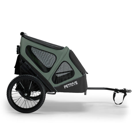 Petrive - Petrive GGBike | Dog Bike Trailer | 4-in-1 Jogger Stroller Kennel Combo | Forest Green - Hitch A Bike - GGBIKE-4IN1-FG