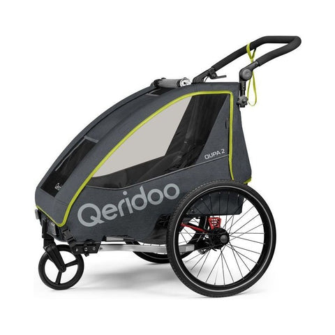 Qeridoo QUPA 2 | Grey | Two-Seater Child Bike Trailer — image 1