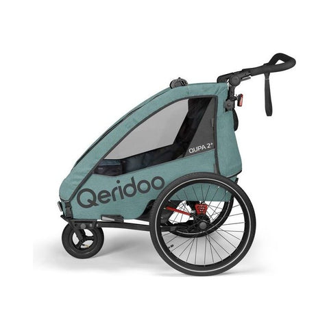 Qeridoo QUPA 2 Plus | Mineral Blue | Two-Seater Child Bike Trailer — image 2