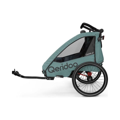 Qeridoo QUPA 2 Plus | Mineral Blue | Two-Seater Child Bike Trailer — image 3