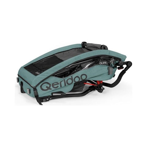 Qeridoo QUPA 2 Plus | Mineral Blue | Two-Seater Child Bike Trailer — image 4