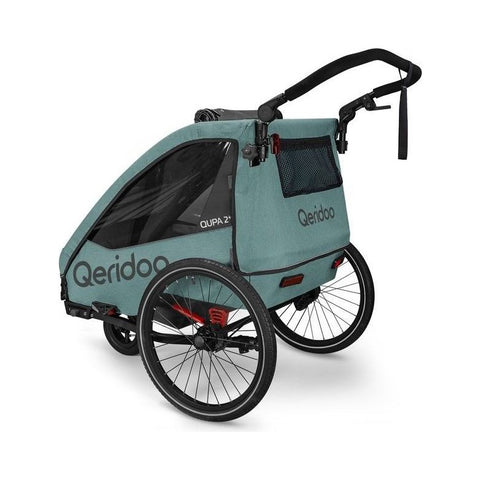 Qeridoo QUPA 2 Plus | Mineral Blue | Two-Seater Child Bike Trailer — image 5