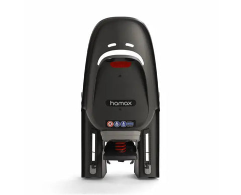 Hamax Zenith Relax Rack-Mounted Bike Seat — Grey/Red (detail)