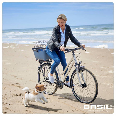Basil - Basil® Buddy Bicycle Dog & Cat Basket Carrier | MIK Adapter System | Blue - Hitch A Bike - BAS20017