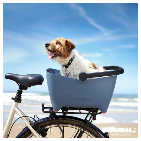 Basil - Basil® Buddy Bicycle Dog & Cat Basket Carrier | MIK Adapter System | Blue - Hitch A Bike - BAS20017