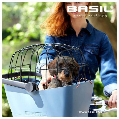 Basil - Basil® Buddy Front Bicycle Dog & Cat Basket Carrier | KlickFix Adapter System | Blue - Hitch A Bike - BAS20020
