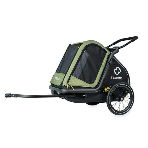 Hamax - Hamax Pluto Dog Pram & Dog Bike Trailer | Medium | Green - HAM400501 - Hitch A Bike - United Kingdom