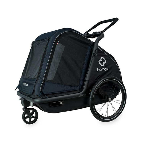 Hamax - Hamax Pluto Dog Pram & Dog Bike Trailer | Large | Navy - Hitch A Bike - HAM400502