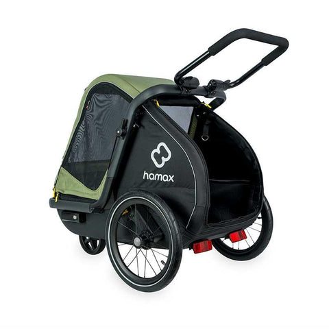 Hamax - Hamax Pluto Dog Pram & Dog Bike Trailer | Medium | Green - Hitch A Bike - HAM400501