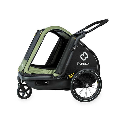 Hamax - Hamax Pluto Dog Pram & Dog Bike Trailer | Medium | Green - Hitch A Bike - HAM400501